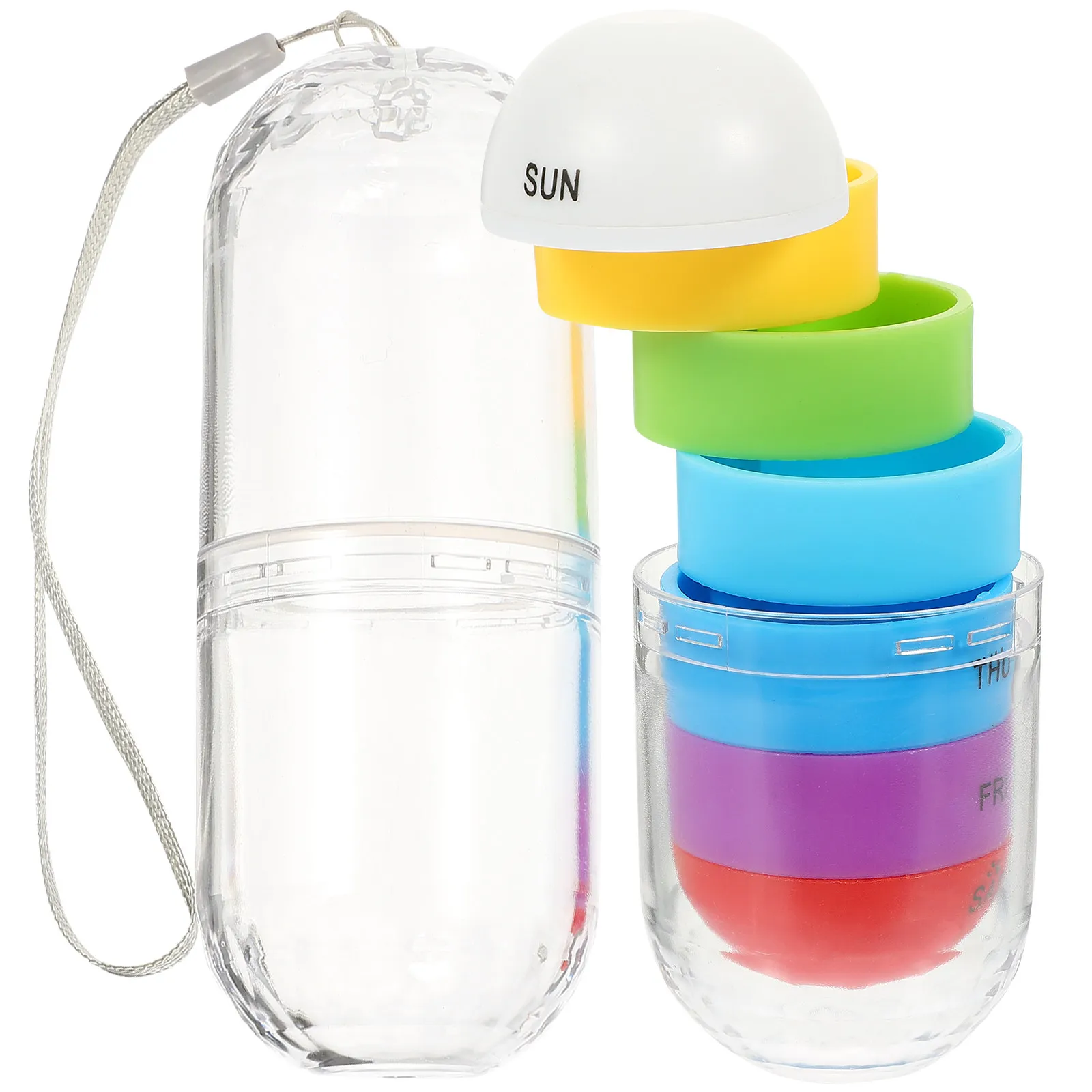 Medicine Box Portable Pill Case Weekly Organizer Moisture Proof Dust Proof Pill Holder Handy Storage Box for Elderly Memory
