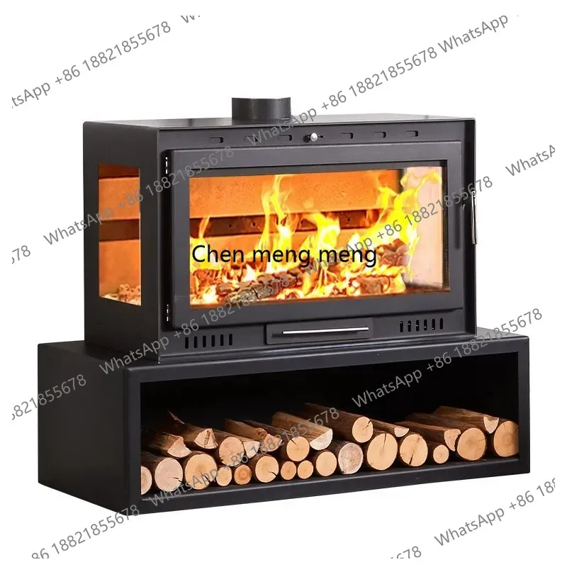 A55 Real fire wood-burning fireplace Single-sided double-sided three-sided viewing fire heating fireplace Winter