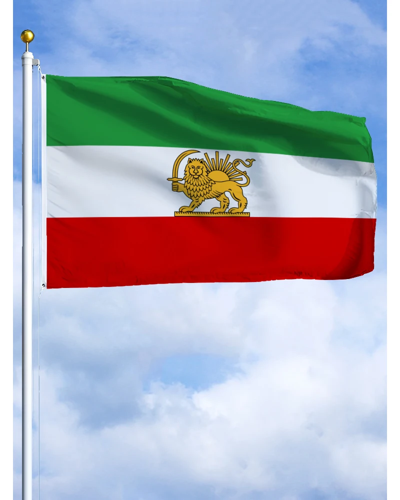 2×3Ft Iranian Lion and Sun Flag Vivid Color and Fade proof The historical flag of Iran Polyester with Brass Grommets