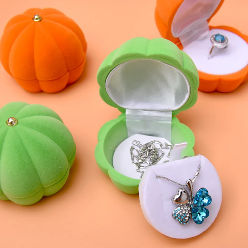 

Jewelry Box Pumpkin Shaped Ring Box Elegant Compact Lightweight Romantic Storage Gift Holder for Wedding Valentine's Day