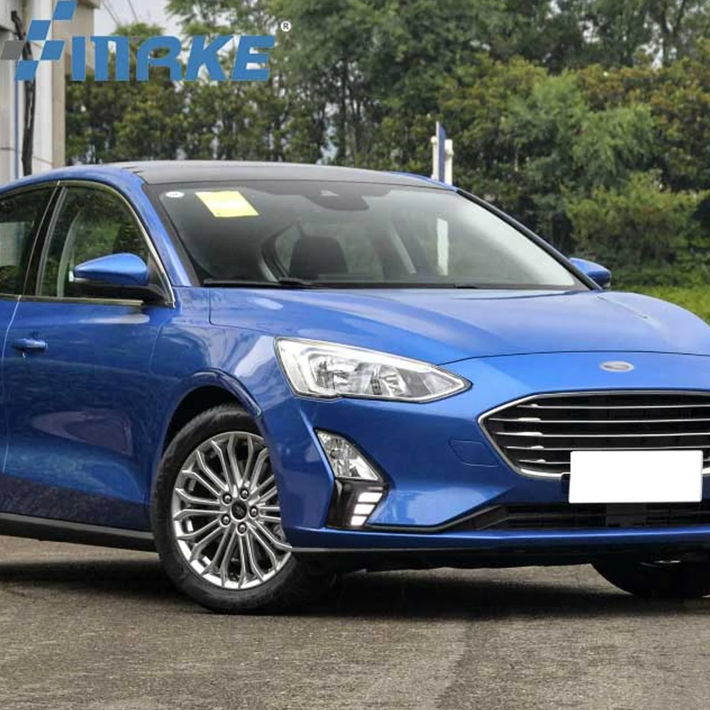 

Светодиодные дневные фонари DRL для Ford Focus 2018 2019, дневные ходовые огни с автоматическим затемнением, автомобильные противотуманные фары с желтыми функциями поворотного сигнала