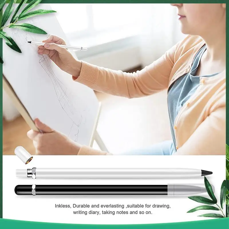 

(NEW) 8 Pieces Metal Inkless Pen Metal No Ink Pencil Infinite Metallic Write Pen Metallic Erasable Pen For Kids And Adults A