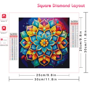 Huacan Lukisan Berlian Penuh Bunga Diy 5d Mosaik Berlian Mandala Koleksi Baru Gambar Dekoratif Rumah Set Rhiestones 8 mandala berlian penjualan terbaik - №