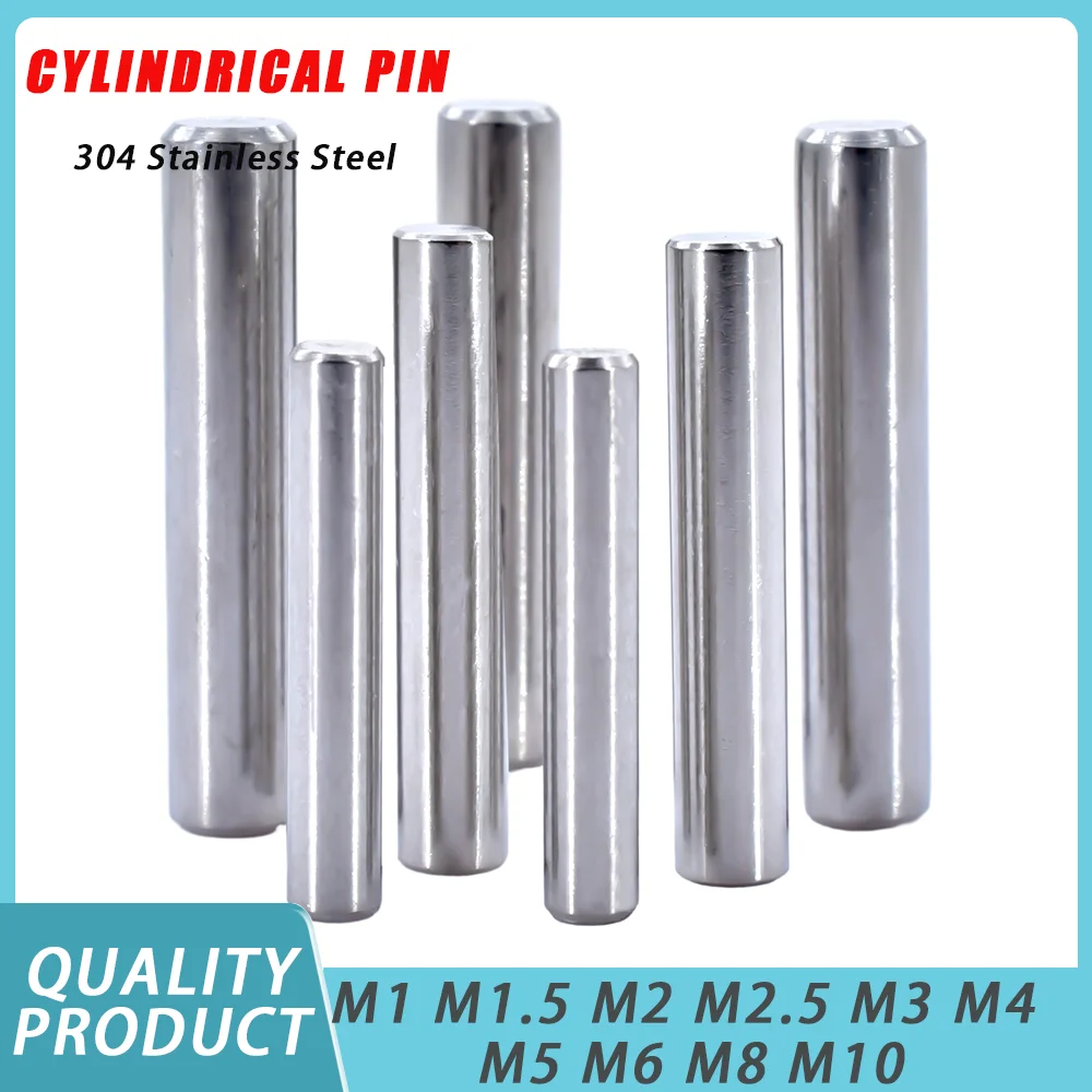 M1 M1.5 M2 M2.5 M3 M4 M5 M6 M8 M10 Cylindrical Locating Dowel Pin 304 Stainless Steel GB119 Fixed Shaft Pins Round Solid Rod