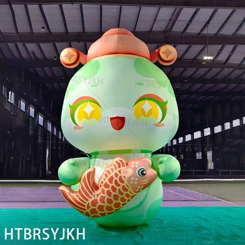 

Inflatable green snake, snake air model, shopping mall outdoor park advertising decorative props