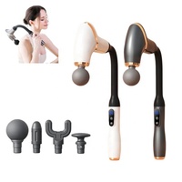 Handheld Percussion Fascial Massage Gun Deep Tissue Portable 6 Speeds 4 Massage Heads Muscle Massage Gun Pain Relief for Back