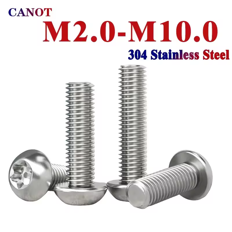 Шестигранный винт Torx с круглой головкой и штифтом, изготовленный из нержавеющей стали 304, с головками M2 M3 M4 M5 M6 M8 M10, с защитой от взлома и вскрытия.