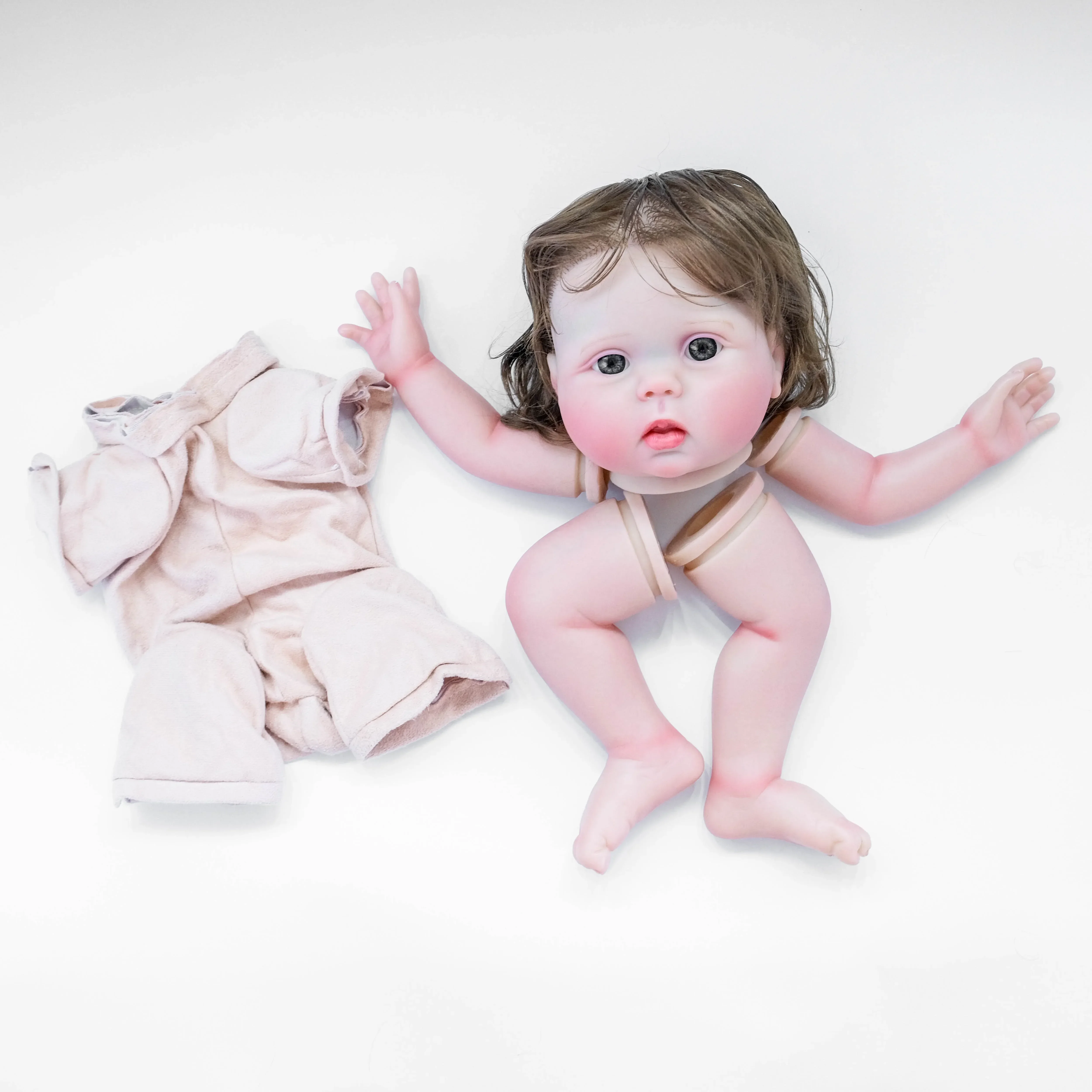 NPK 20i''Kit de muñeca sin terminar hecho a mano, ya pintado, Lucy Awake DIY, piezas de muñeca realistas ya pintadas, lindos juguetes DIY