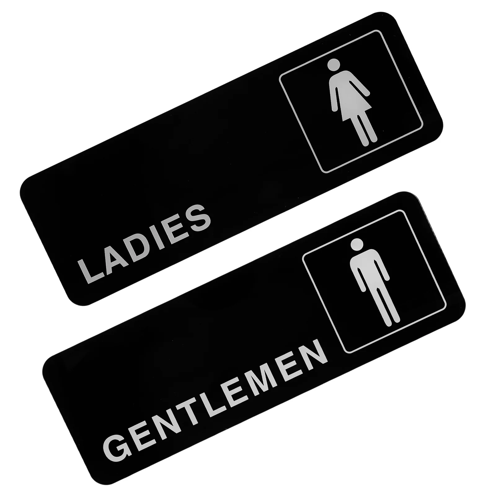 

2 Pcs Toilet Signage Bathroom Signs for Business Door Funny Restroom Ladies Gentlemen Symbol Woman Home
