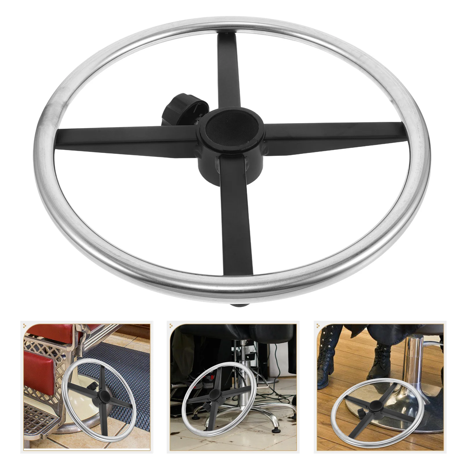 

Stylish Silver Footrest for Salon Chairs Universal Fit Heavy Duty Material Easy to Install Ergonomic Support Ideal for Barber