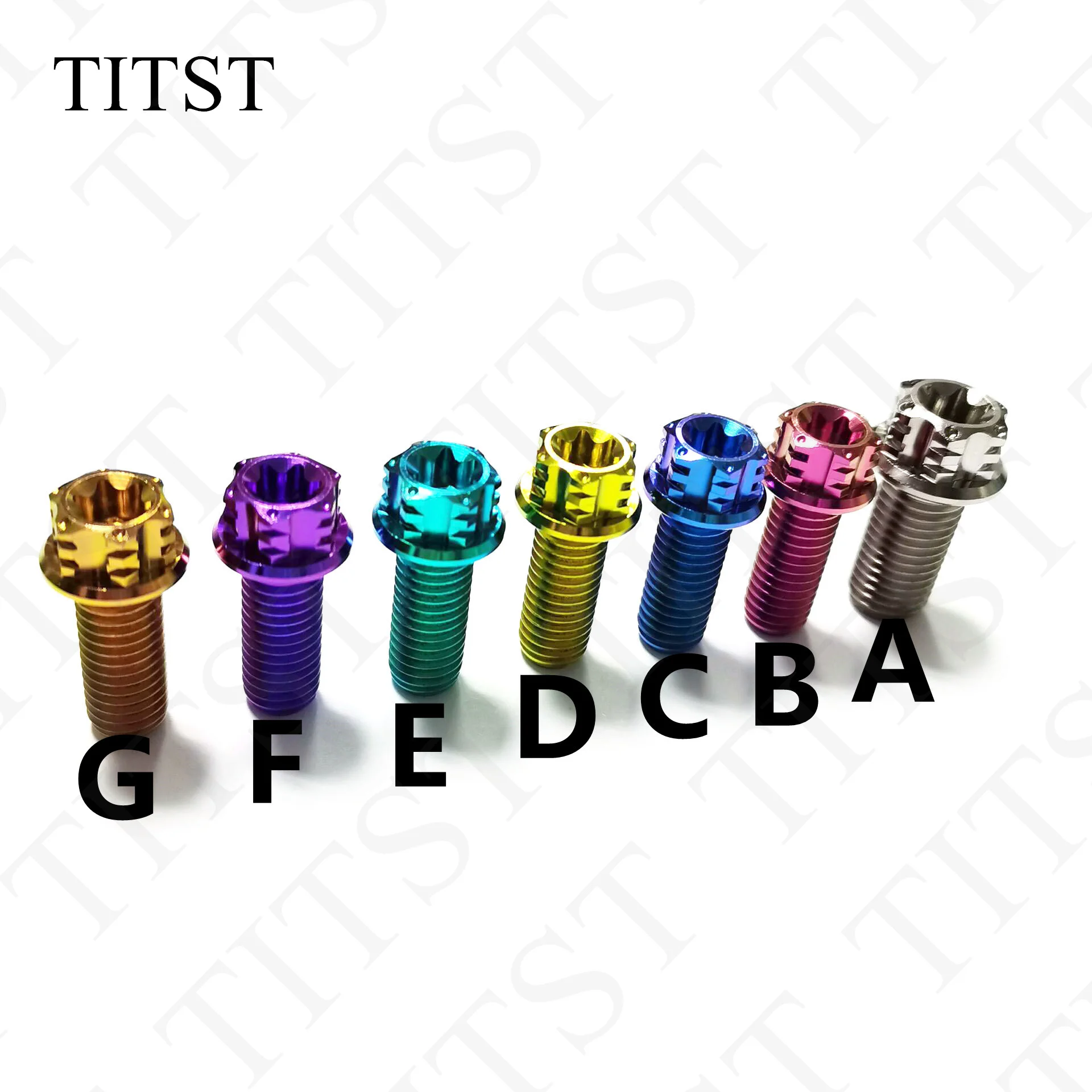 TITST Motorcycle Titanium Alloy Bolts M10x15/20/25/30/35/40/45/50/55/60/65/70/80/90/100mm  ( One Lot = 2PCS )