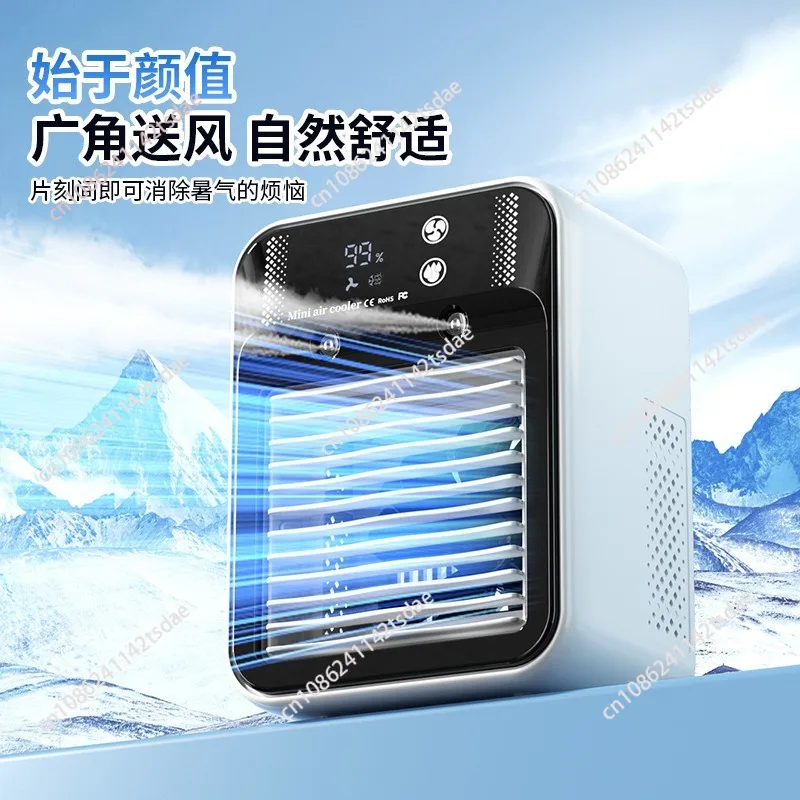 Portable USB mist cooling fan, spray humidifier mini air conditioner for dorm & office use