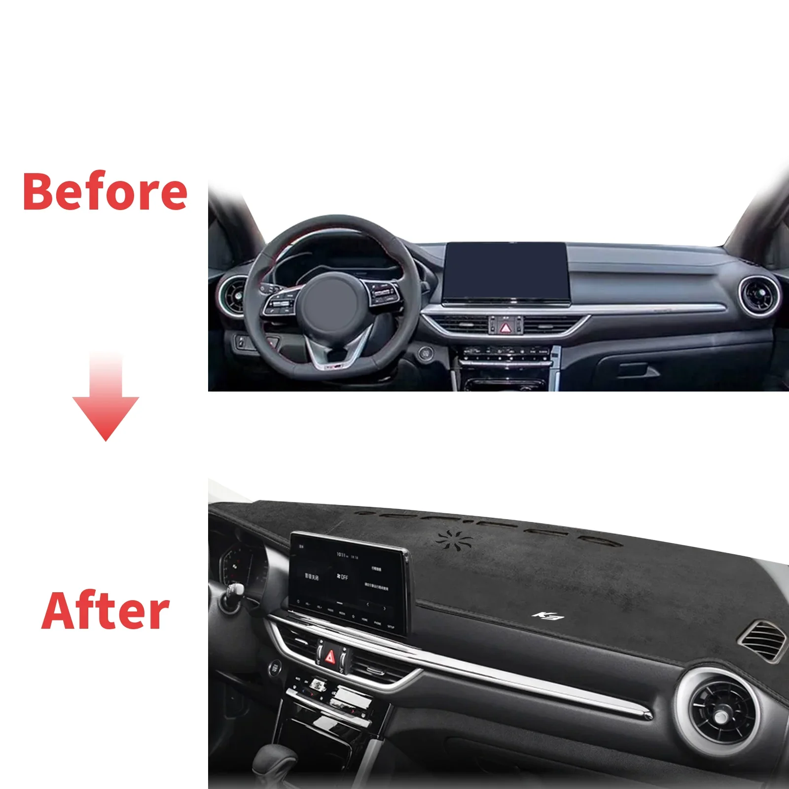 صالح لكيا سيراتو 2019 2020 2021 2022 2023 اكسسوارات السيارات داشمات واقية السجاد داشمات ظلة غطاء لوحة القيادة الوسادة