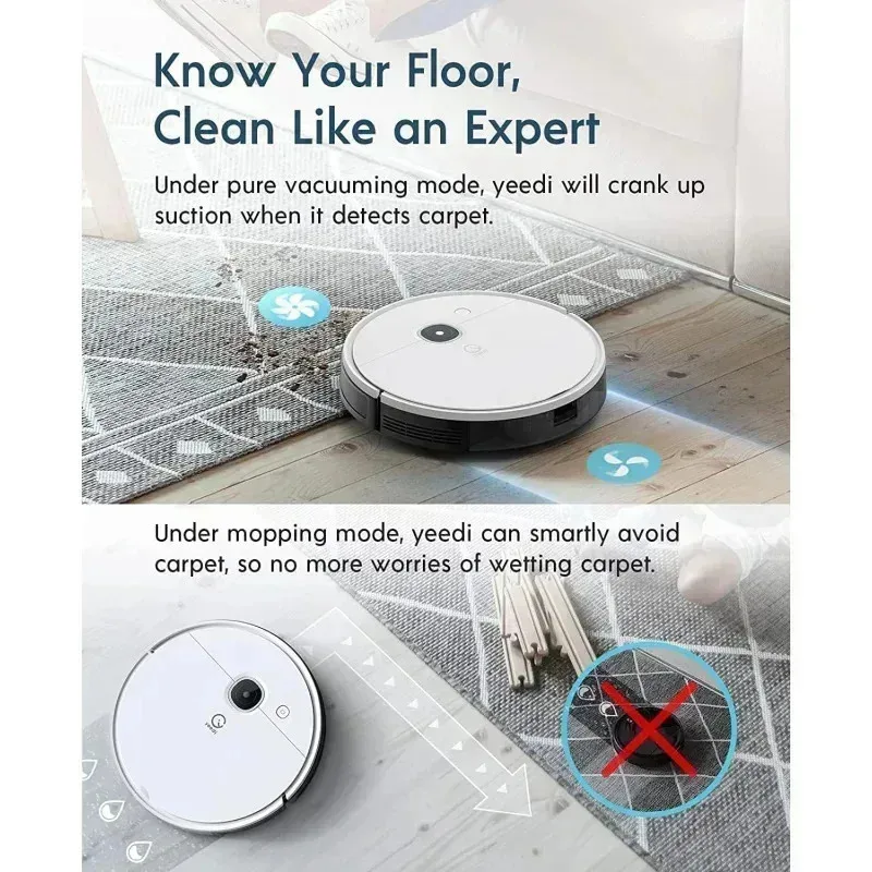 QZA4-Yeedi by QZA4-OVACS vac Station Robot Vacuum Mop-Self Emptying 3-in-1 Cleaner,200-Min Runtime,3000Pa Suction,Smart Mapp,