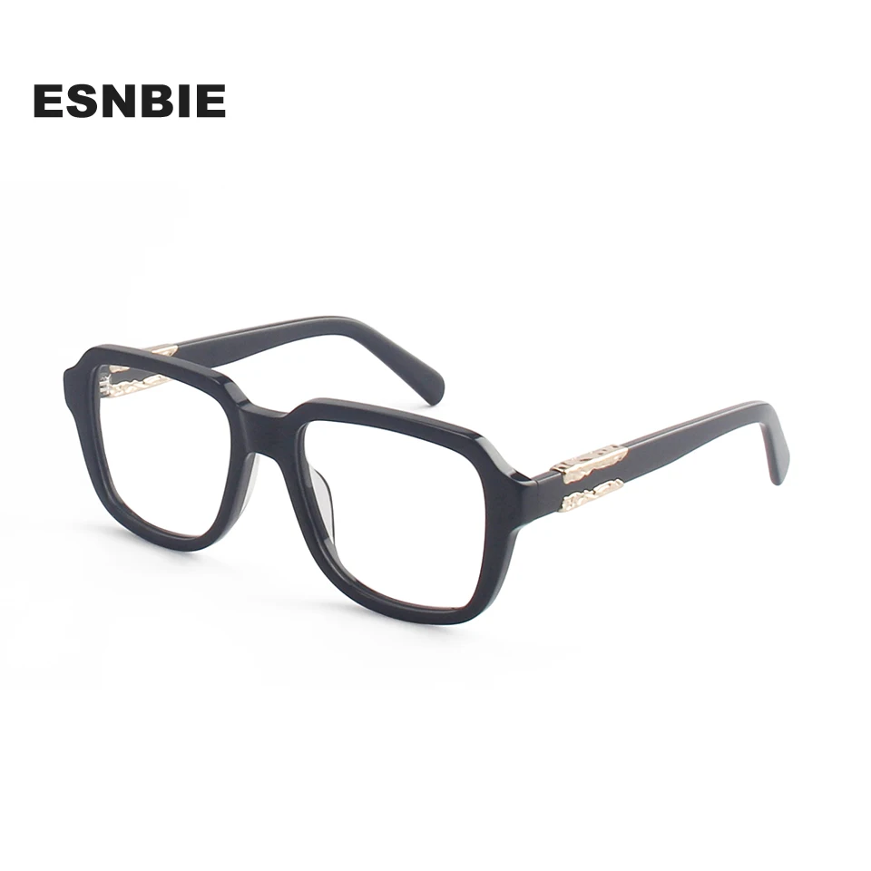 Montura de gafas rectangulares de acetato para hombres y mujeres, gafas sin receta, gafas con lentes transparentes, gafas ópticas cuadradas, gafas de sol