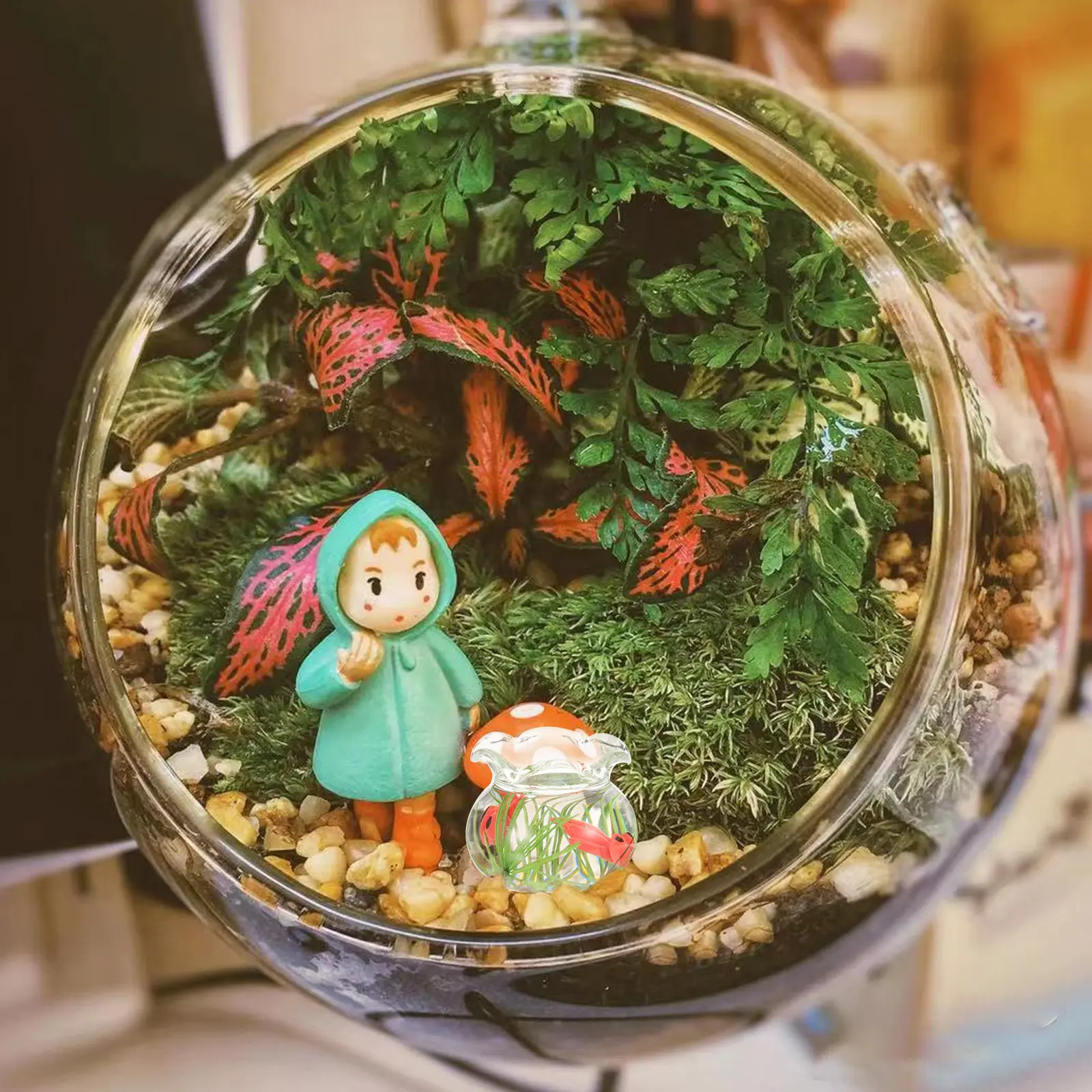 

Miniature Plastic Goldfish Bowl Small Fish Tank Decor Perfect Mini House Scene Micro Landscape DIY Desktop Decoration