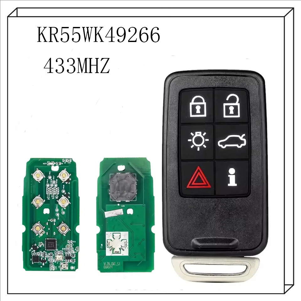 

433 МГц KR55WK49266 умный дистанционный ключ от машины для Volvo S60 S80 V40 V60 V70 XC60 XC70 2007-2016 6 кнопок