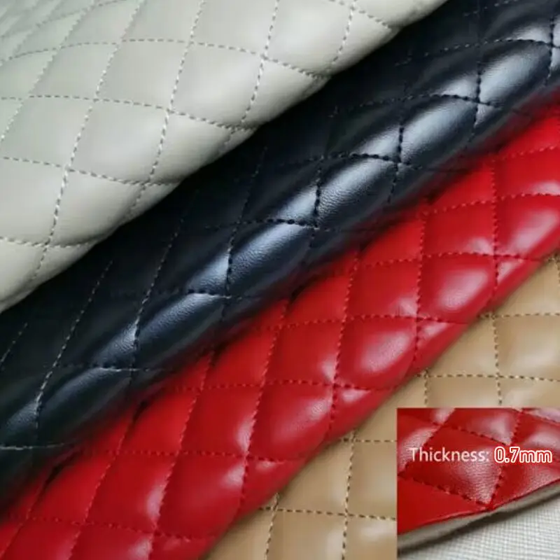 90*140cm Thick Sponge Artificial PU Leather Fabric Embroidered Diy Car Interior Upholstery Headboard Furniture Shoe Bag Material