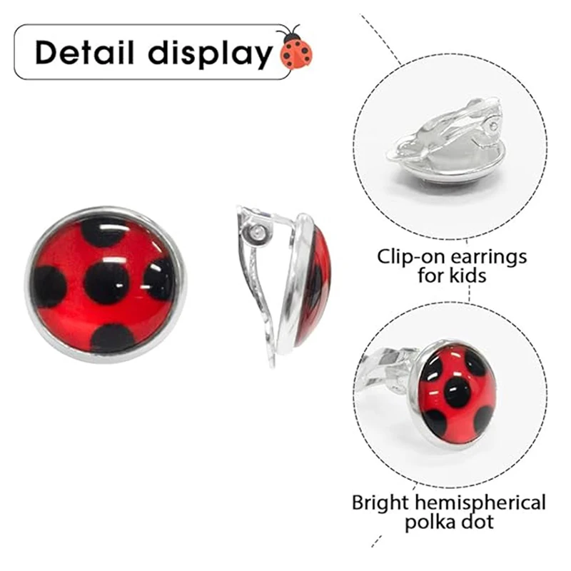 女の子コスチューム赤いテントウムシ手袋+イヤリング+マスク3点セットクリスマスハロウィンカーニバルドレスアップコスプレアクセサリーセット