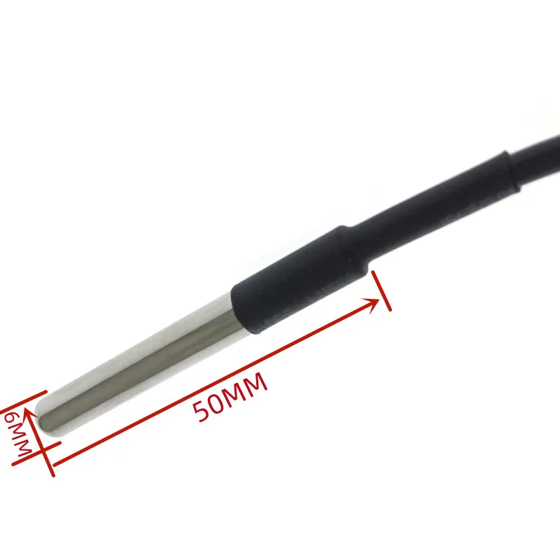 DS18B20 Stainless Steel Package 1/2/3meters Waterproof 18b20 Cable Temperature Sensor  Probe