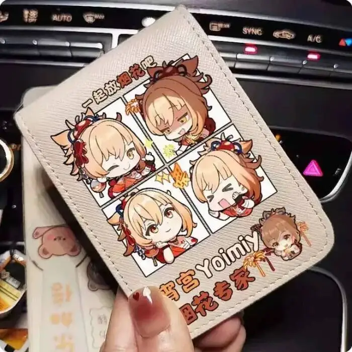 

Genshin Impact Yoimiya модный кошелек из искусственной кожи, держатель для карт, сумка для косплея, подарок B449 аниме