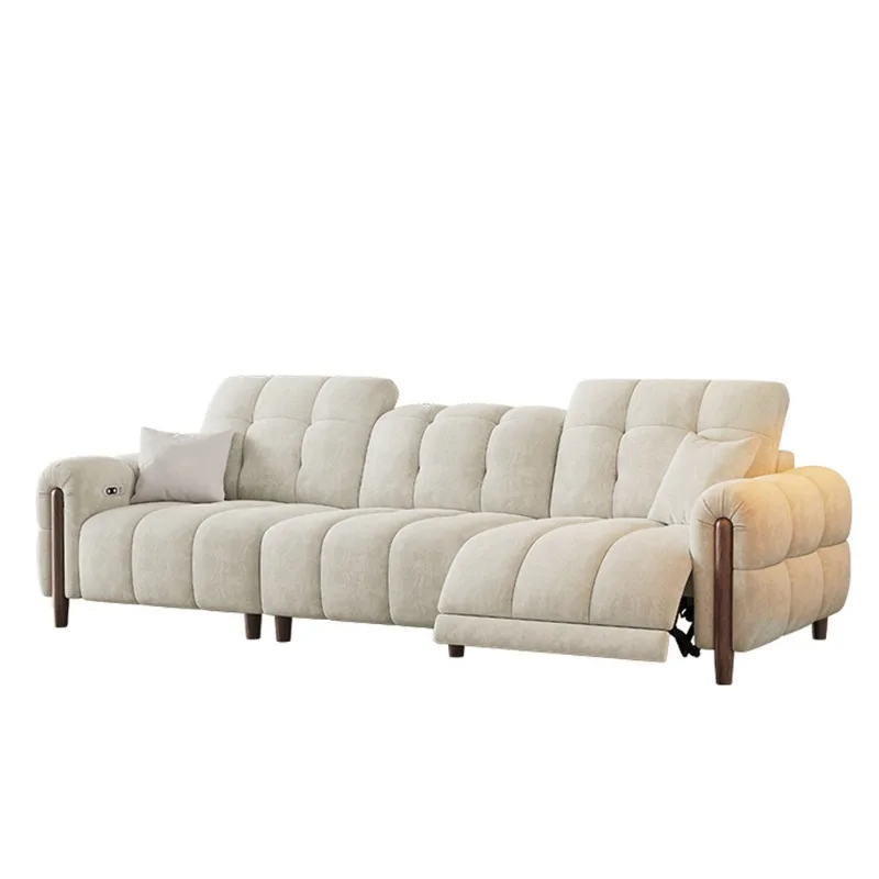 

Simple and retractable electric function fabric sofa medium antique style