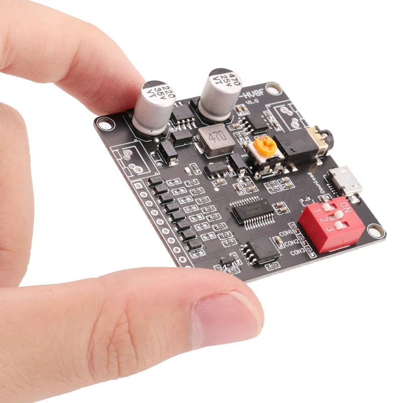 Módulo de reprodução de voz 12V/24V Reprodução de controle de porta serial 10W/20W Módulo de voz HV8F