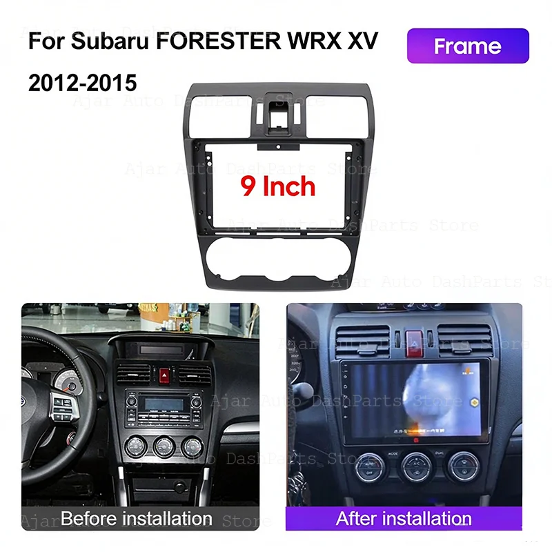 Android Autoradio 9 Inch Radio Fascia Fit  for Subaru FORESTER WRX XV 2012-2015 Stereo Player Panel Dash Mount Kit Frame