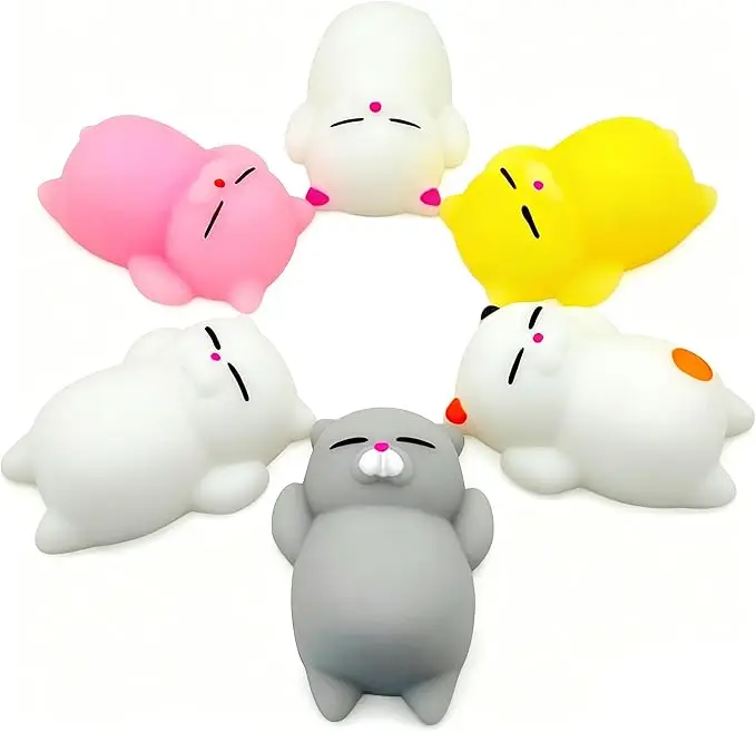 Cute Animals Mochi Squishy Kawaii Cat Anti Stress Ball Fidget Squeeze Autism Decompression Toys for Kids Adults Hand Play Gifts