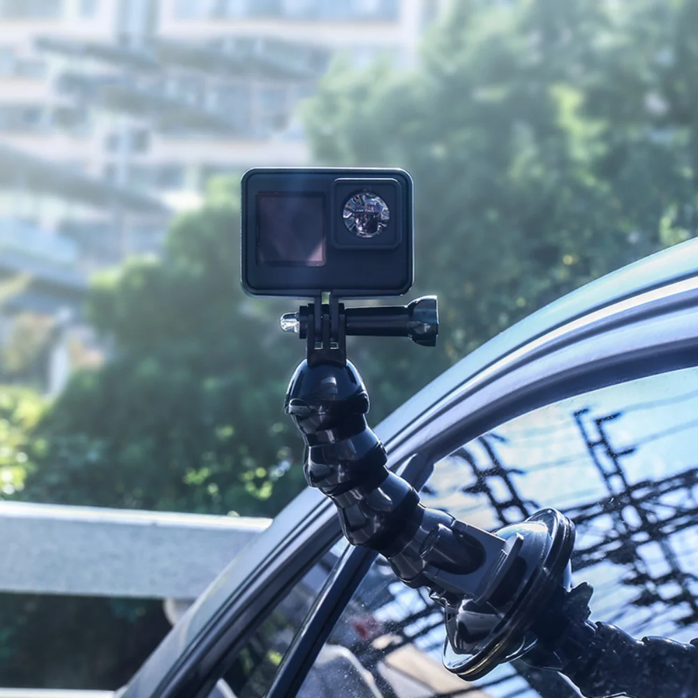 Flexible Gooseneck Extension Suction Cup Car Mount Holder for Gopro Hero 12 11 10 9 8 7 iPhone Samsung Insta360 X2 X3 DJI Camera