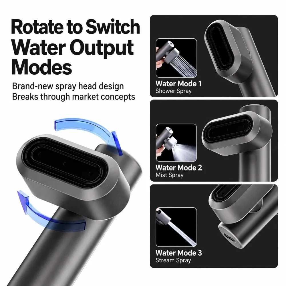 Travel High Pressure Shower Head Mini Water-saving Sprayer Nozzle Handheld Shattaf Douche Kit Bathroom Accessories