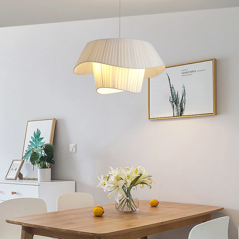French Cream Style LED Three-Color Changing Light Shade Creative LED Pendant Light for Restaurant Bedroom Living Room Decor