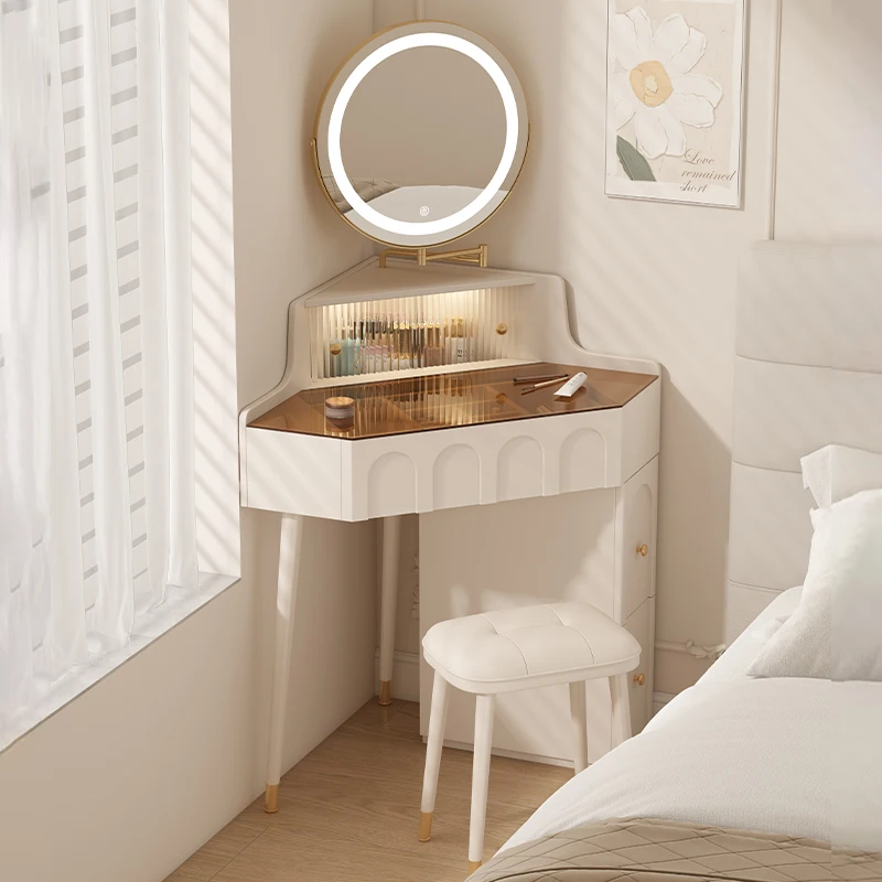 Meja Rias Rias Mewah Kursi Putih Samping Tempat Tidur Meja Rias Modern Belajar Furnitur Pernikahan Kayu Kopi Murah Nyaman