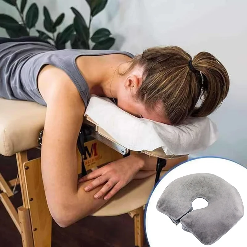 【Microfiber Head Pad Towels U-Shaped Facial Pillow Covers Thickened Headrest Cushion Facial Care Beauty SPA Massage Supplies】