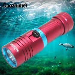 Lanterna LED Mergulho, Melhor Lâmpada Lanterna, Luzes de Mergulho Subaquático, 3800 Lumen, Tocha Dimming Stepless para Camping e Pesca, L2