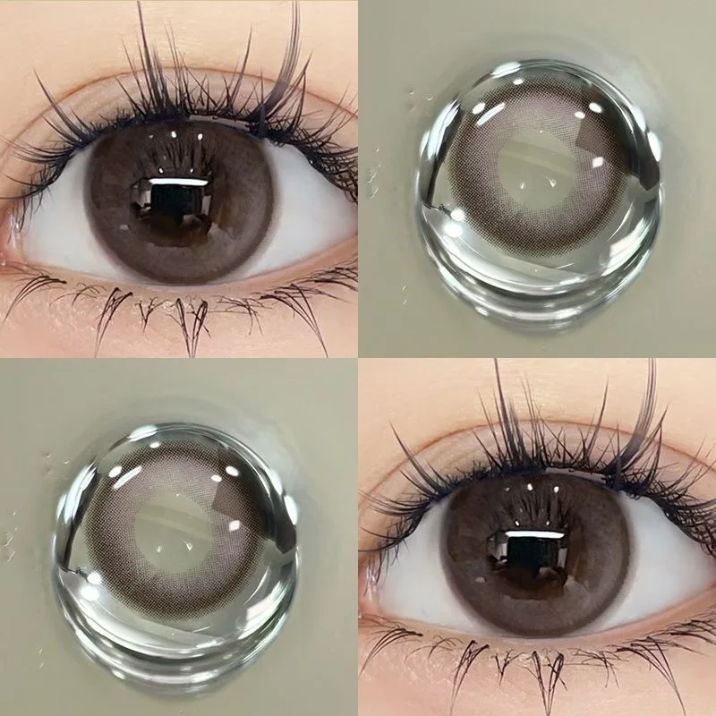 KSSEYE 2PCS Colored Contact Circular Lenses Degree -0.00 to -8.00 Gray Eyes Beauty Pupil Nature Brown Makeup Lens Free Shipping