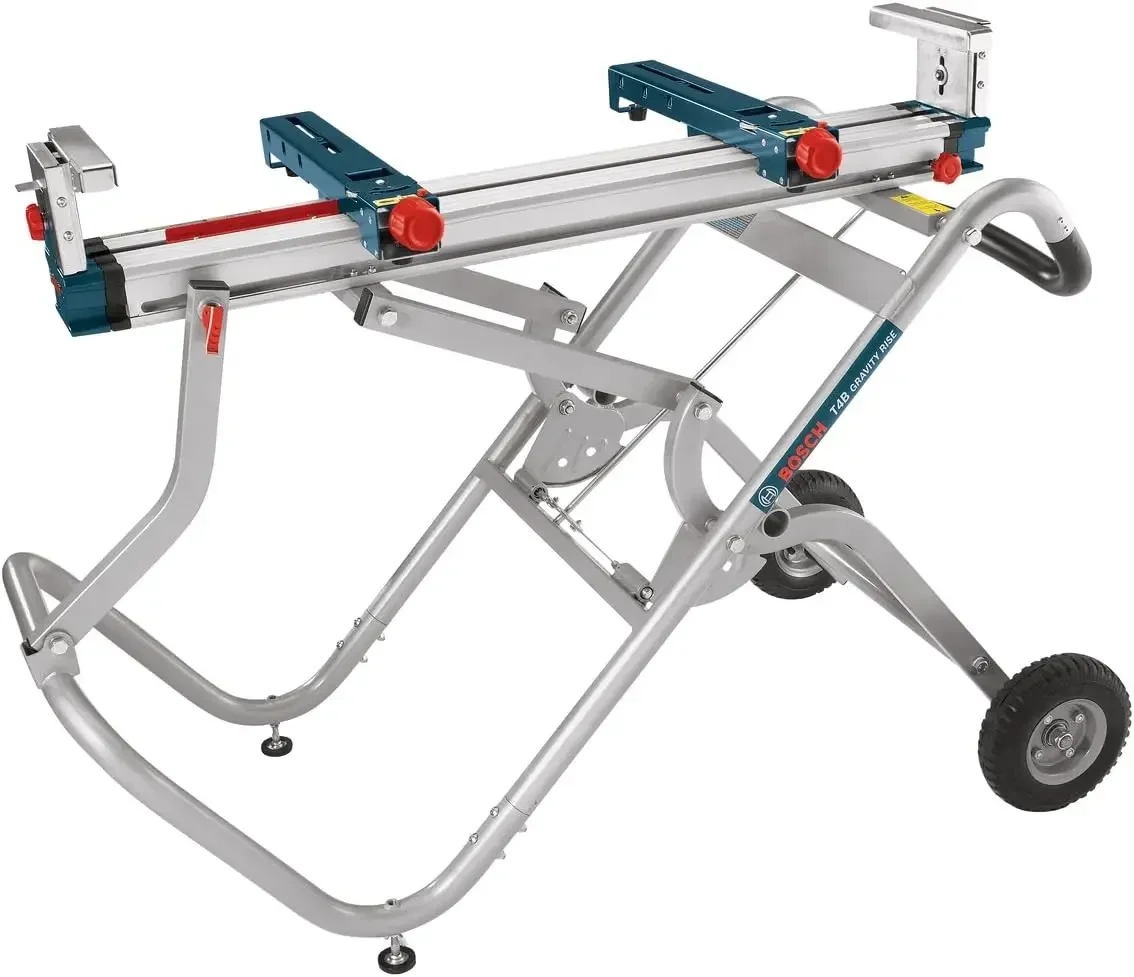 Portable Gravity-Rise Miter Saw Stand with Wheels, 18\' Material Capacity