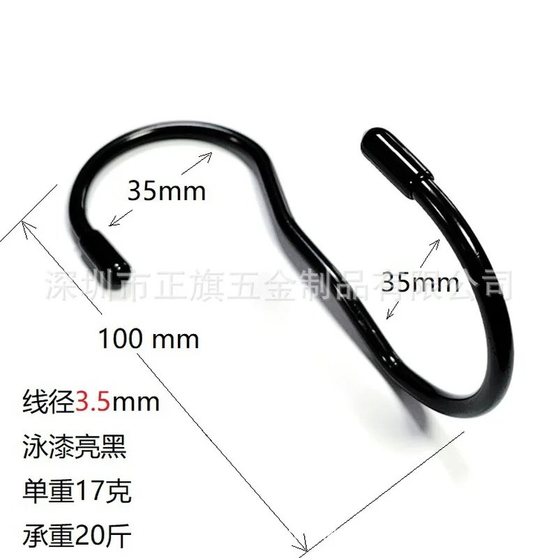 10 Pcs Black Heavy Duty S Shape Wardrobe Hooks No Drill Anti Slip For Bag Clothes Plant Pot Home Storage