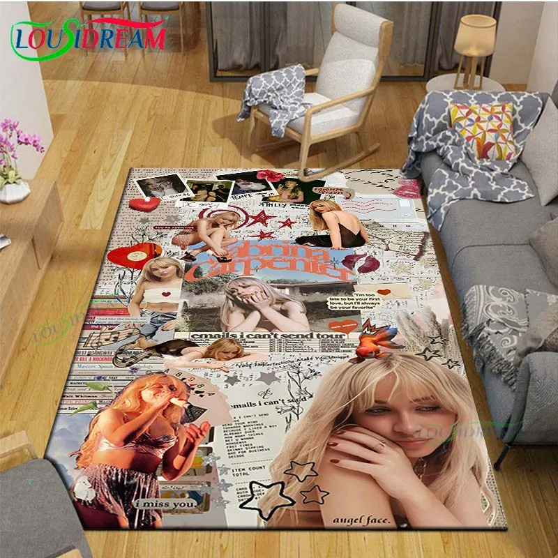 Pop Female Singer S-Sabrina Printed  Carpets Living Room Anti-Skid Area Rug Kids Bedroom Mats Yoga Mat Large Carpet Decor