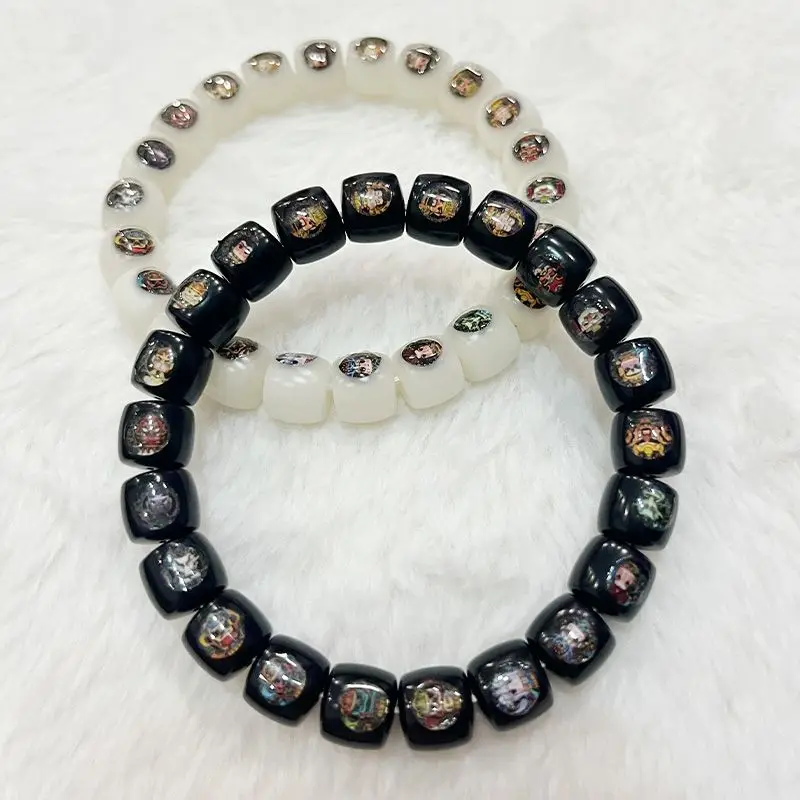 Inlaid Q Edition Immortal Black Gold Bodhi Straight Cut with Natural Soft Finger Wrong Student Bracelet Buddha Beads Hand String