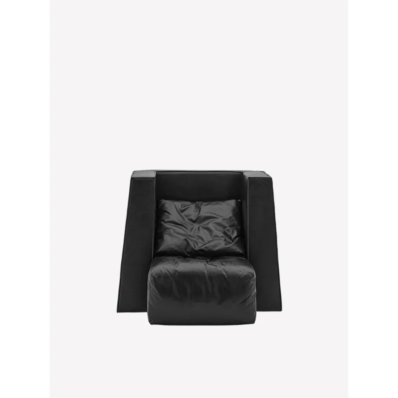 Single cowhide sofa fashion pioneer sculpture personality black art modeling