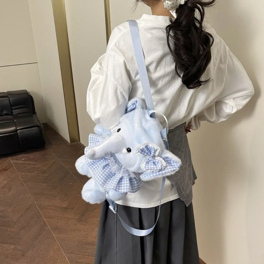 New Fluffy Stuffed Animal Backpack Sheep Elephant Doll Bag Pig Cute Cartoon Backpack Kids Companion