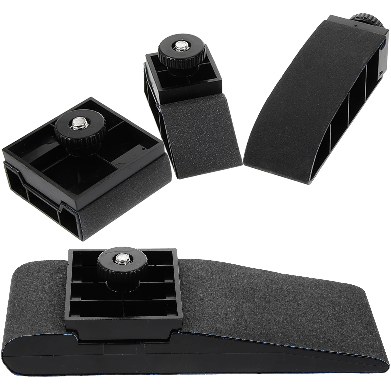 

4 Piece Black Sandpaper Holder Set Hand Sander for Wood Drywall Metal Plastic Efficient Sanding Flat