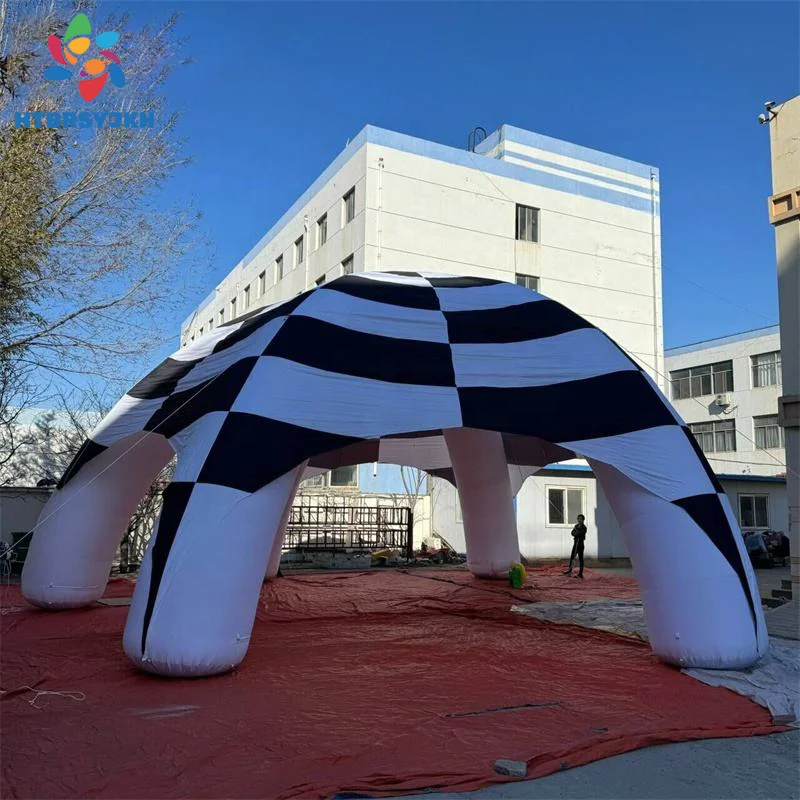 Puntelli gonfiabili per feste Tenda gazebo gonfiabile in bianco e nero per attività all'aperto
