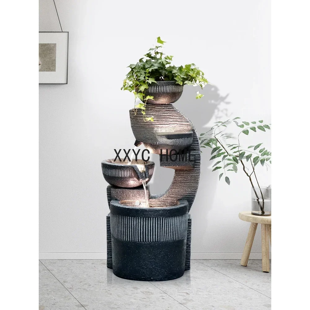 

yj Water Fountain Decoration Large Floor Humidifier Fish Tank European-Style Circulating Waterscape