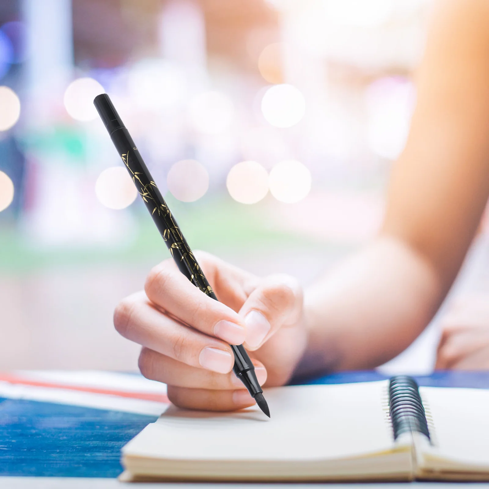 

2Pcs Brush Pen Calligraphy Dual Tip Water-Based Blendable Ink Marker for Chinese Writing Lettering Sumi Brush Art