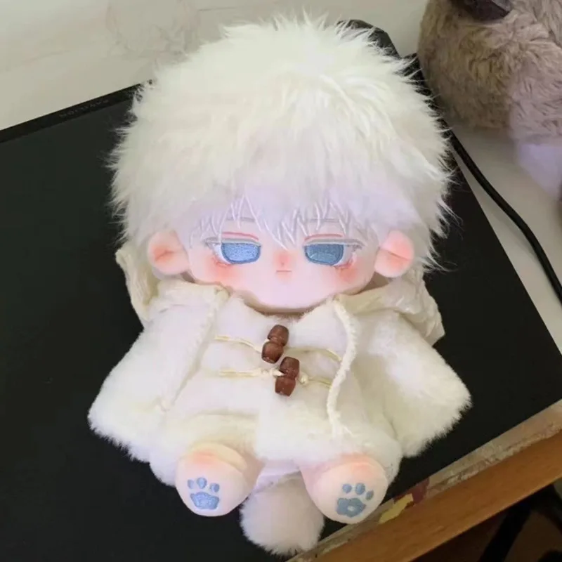 

20cm Cute Plush Doll Figure Kawaii Cotton Doll Gojo Satoru Cartoon Figurine Waist Suit Can Change Cloth Ornament Childrent Gift