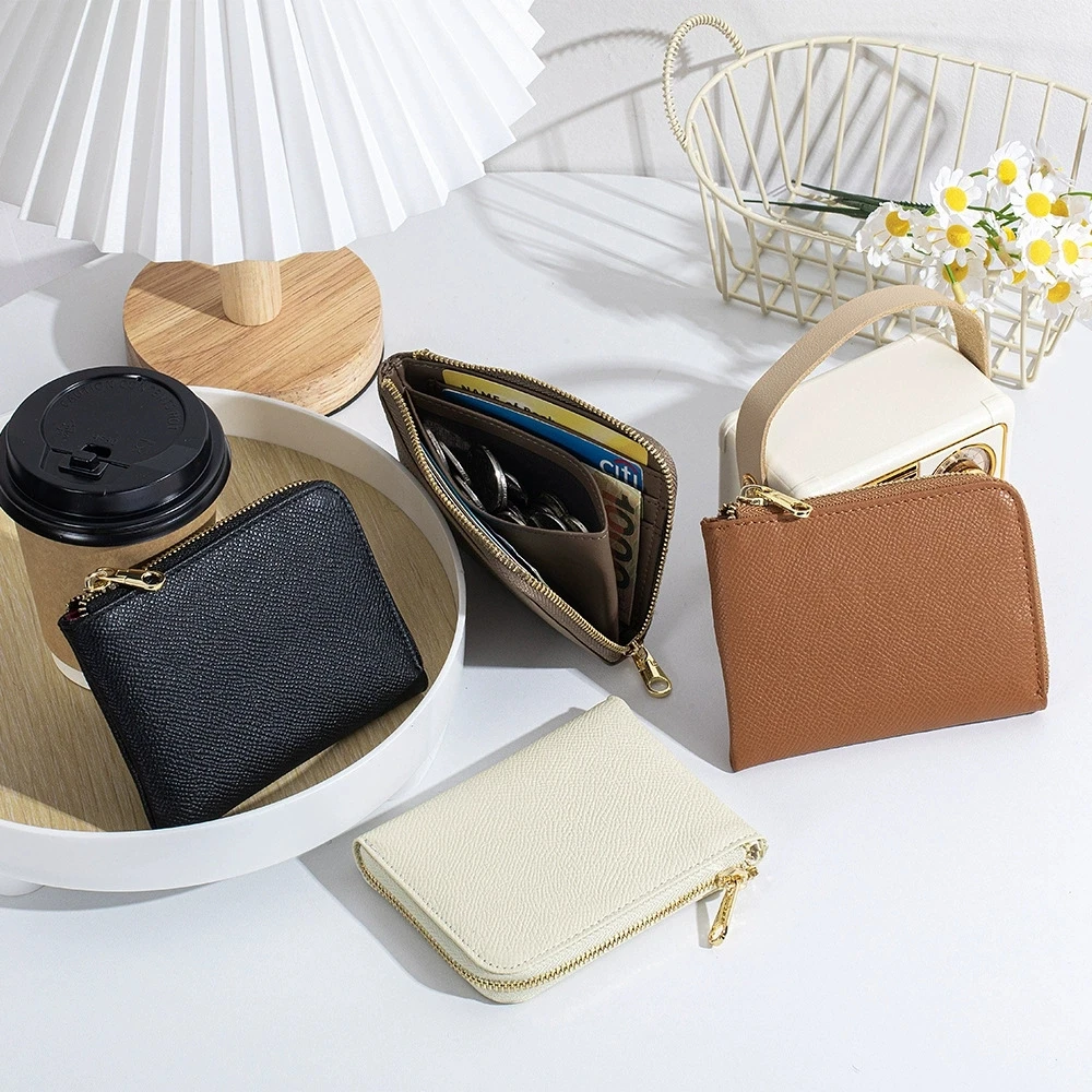 New Arrival Ultra-Thin Short Leather Wallet Compact Money Clip Top Layer Cowhide Simple Multi-Card Slot Coin Purse