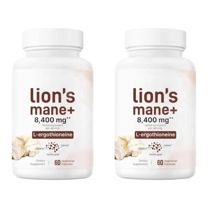 

Lion's Mane Mushroom Extract 8,400mg with L-Ergothioneine Non GMO 240 Vegetarian Capsules