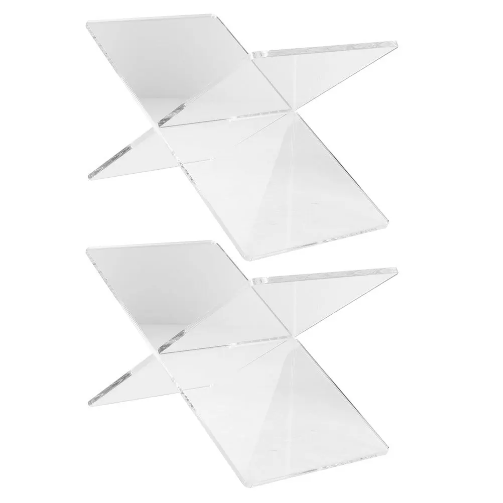 

2pcs Acrylic Holder X Shape Reading Stand For Desk Book Display Stand Book Storage Rack For Home Office Kitchen Decor